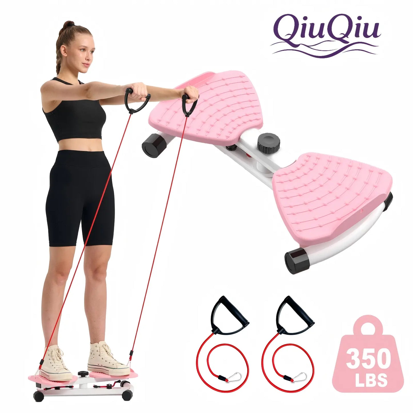 Women'S Portable Ab Board Waist Twist Machine, Core Workout Toner Exercise Equipment with Non-Slip Surface & Anti-Skid Base for Aerobic Training, 22X5X13In