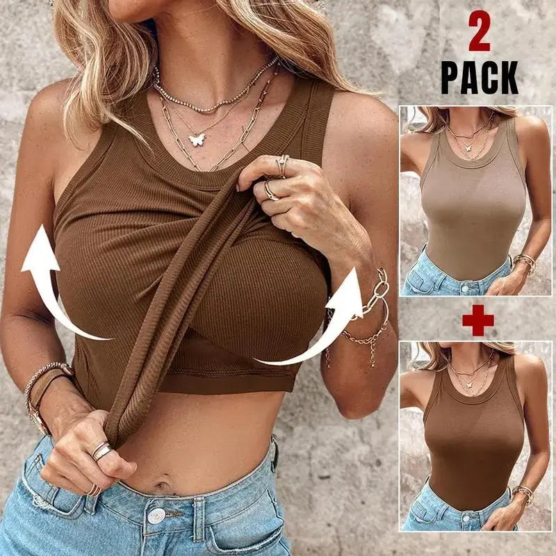 Esselegance Ribbed Workout Tank Tops for Women with Built in Bra Tight Racerback Scoop Sports Tank Neck Athletic Top for Summer and All Seasons Womenswear Bras