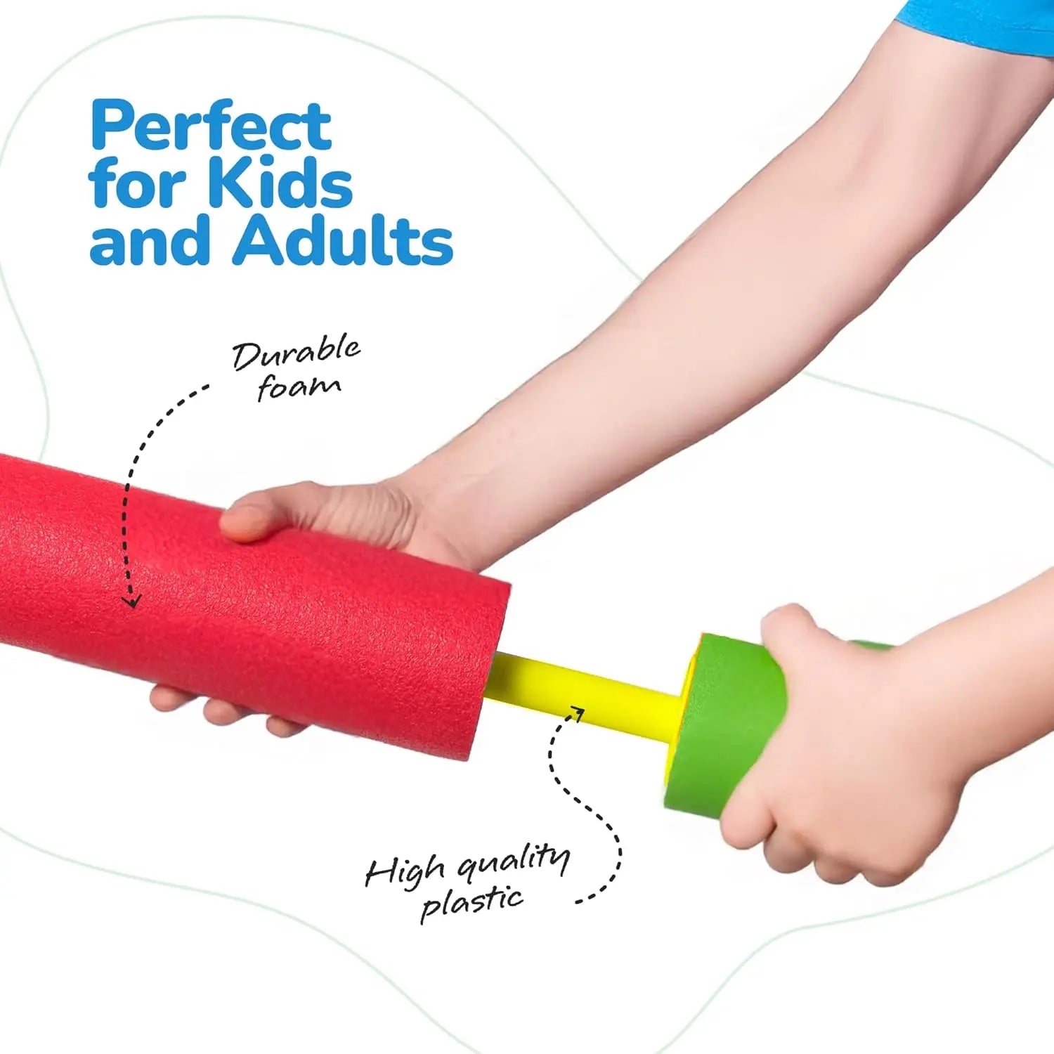 Artcreativity Foam Water Guns for Kids 6 Pack, Long Range Pool Noodle Water Blasters for Pool, Beach & Backyard Summer Fun