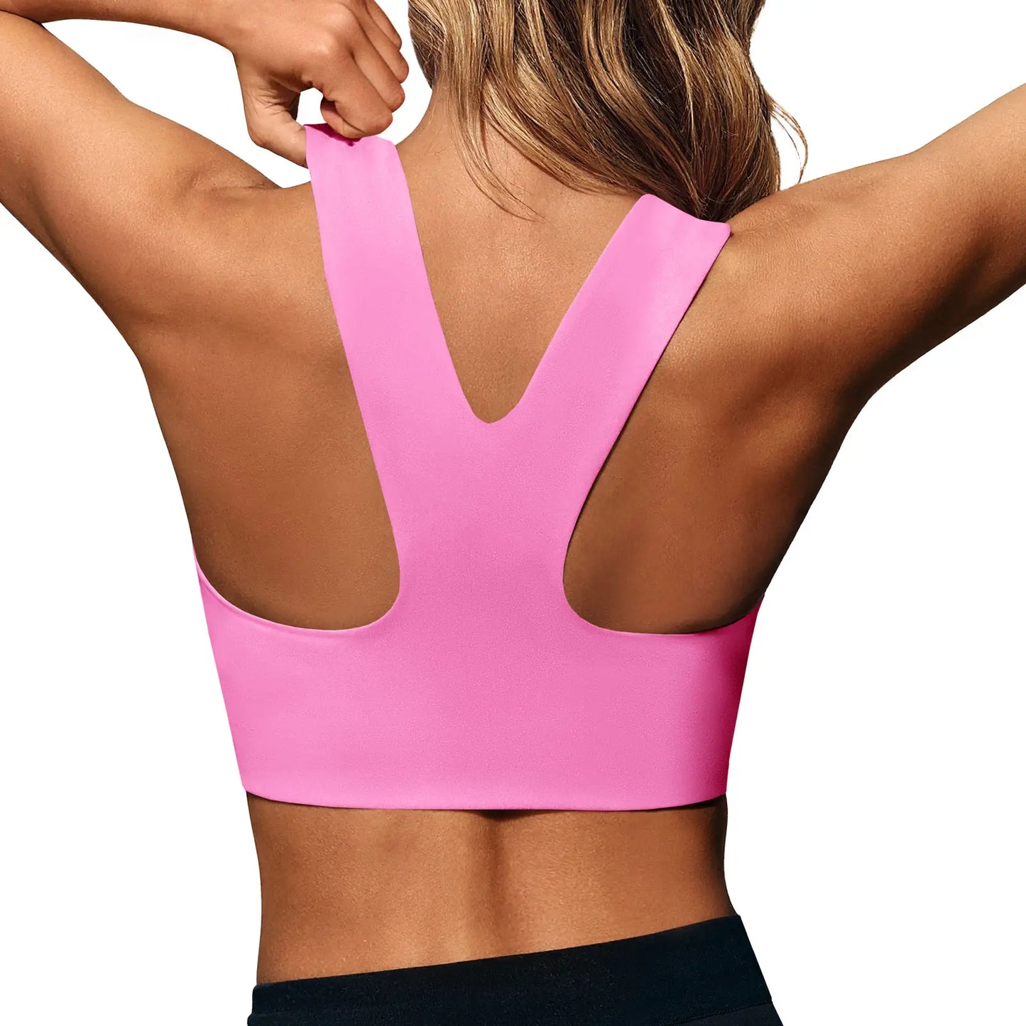 Aoysky Women'S Buttery Soft Square Neck Padded Supportive Seamless Longline Compression Sports Bra, Gym Yoga Activewear Crop Top for Yoga, Running Workouts