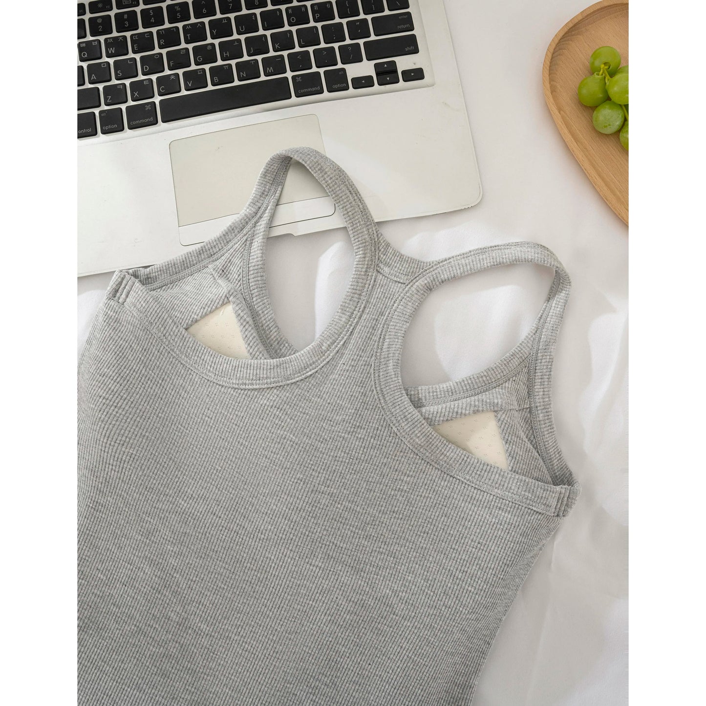 Esselegance Ribbed Workout Tank Tops for Women with Built in Bra Tight Racerback Scoop Sports Tank Neck Athletic Top for Summer and All Seasons Womenswear Bras