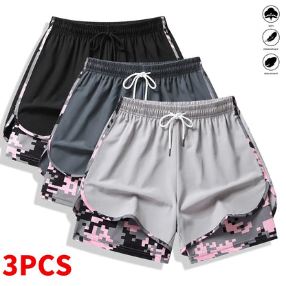 Women’S Casual Athletic Shorts with Built-In Liner, Drawstring, Elastic Waistband-Suitable for Outdoor Sports, Fitness, Running, and Casual Wear; Women’S Shorts, Athletic Shorts, Womenswear Outdoorfun