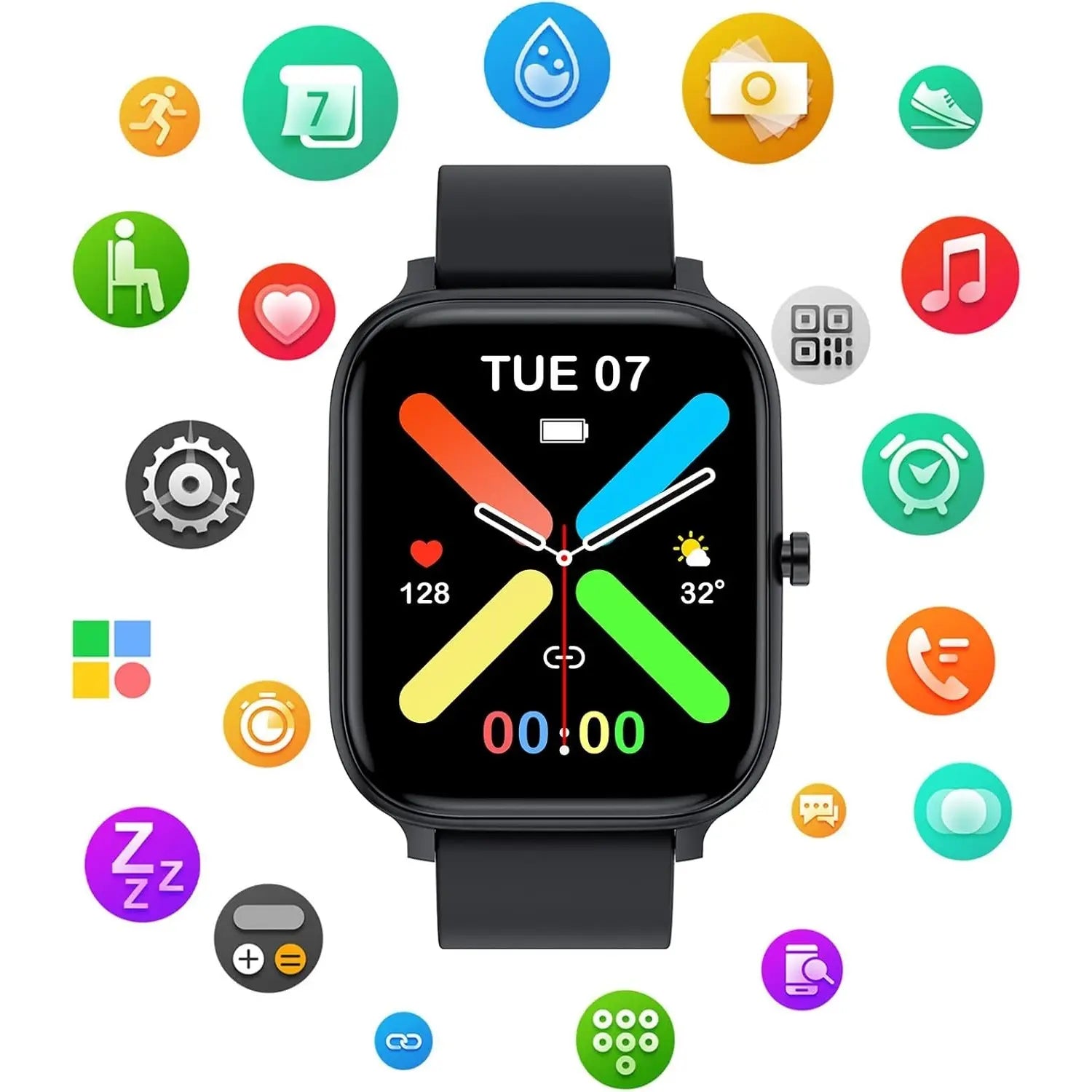 Smart Watch for Men & Women, 1.83" Touch Screen Bluetooth Watch with Notifications & Daily Activity Tracking, Comfortable Strap, Compatible with Iphone & Android