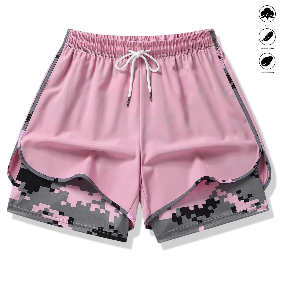 Women’S Casual Athletic Shorts with Built-In Liner, Drawstring, Elastic Waistband-Suitable for Outdoor Sports, Fitness, Running, and Casual Wear; Women’S Shorts, Athletic Shorts, Womenswear Outdoorfun