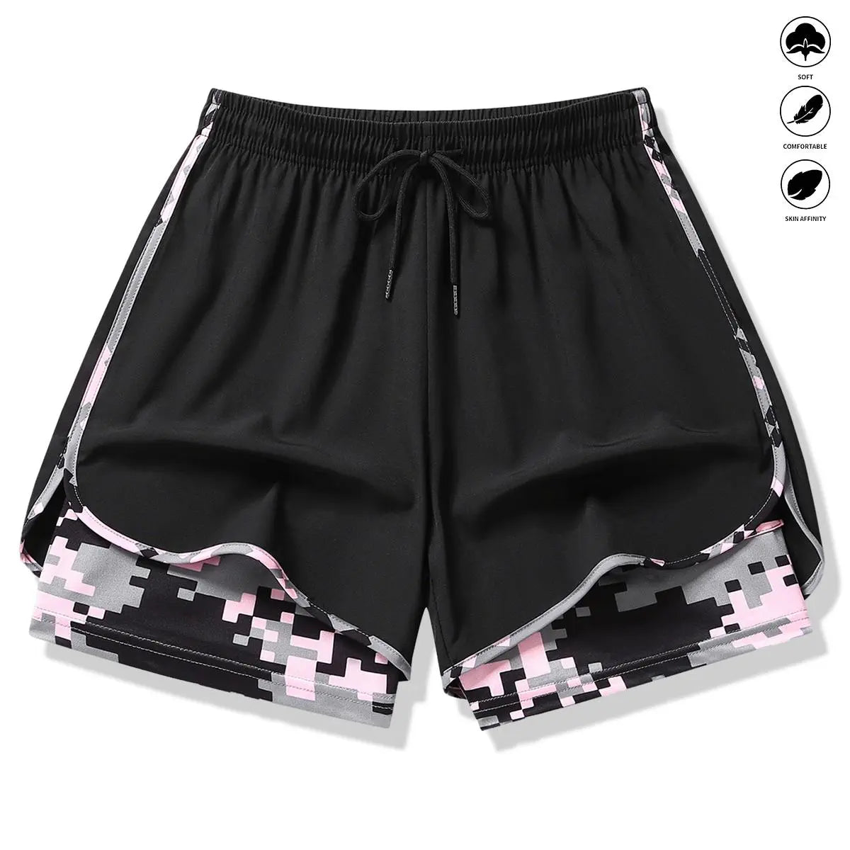 Women’S Casual Athletic Shorts with Built-In Liner, Drawstring, Elastic Waistband-Suitable for Outdoor Sports, Fitness, Running, and Casual Wear; Women’S Shorts, Athletic Shorts, Womenswear Outdoorfun