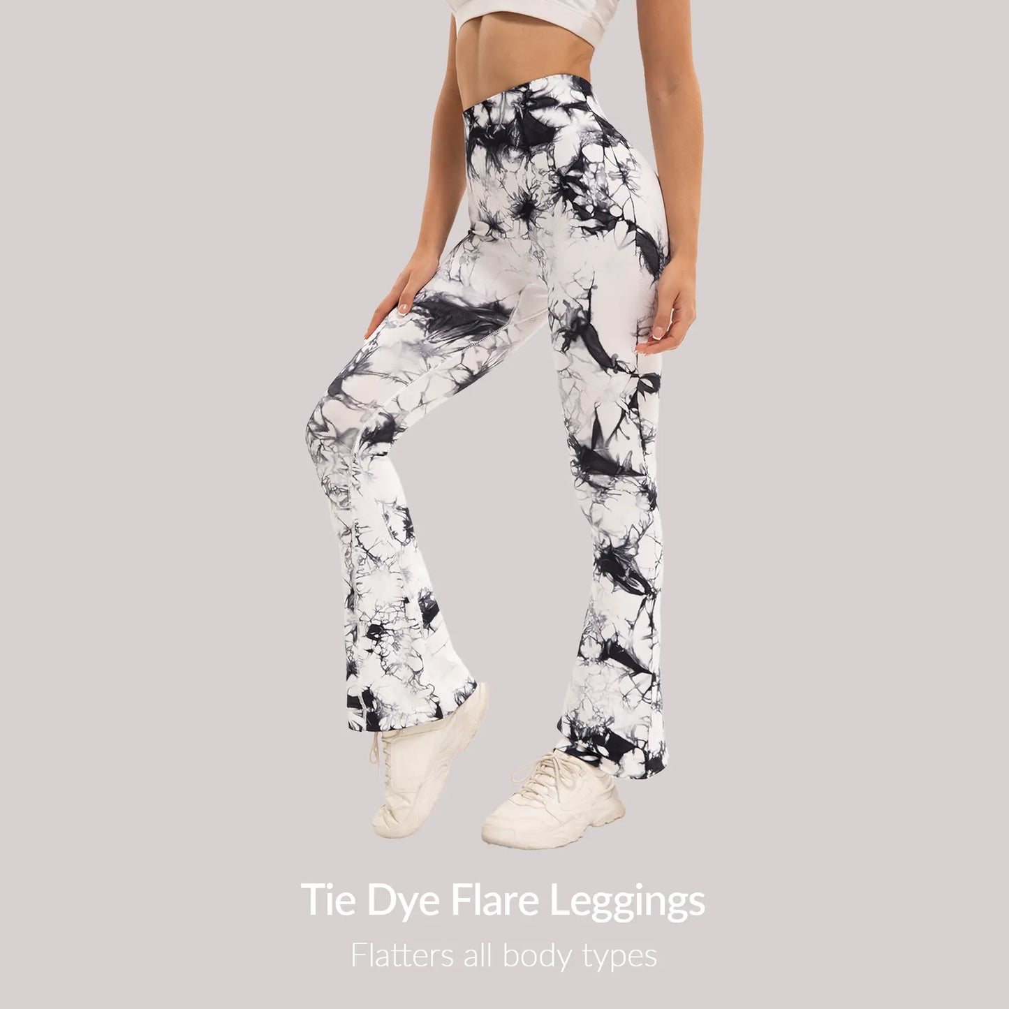 3 Pack Tie Dye Seamless Flare Yoga Pants - High Waisted Butt Lifting Bootcut Leggings, Stretch Non See through Workout Pants for Women, Casual & Gym Wear