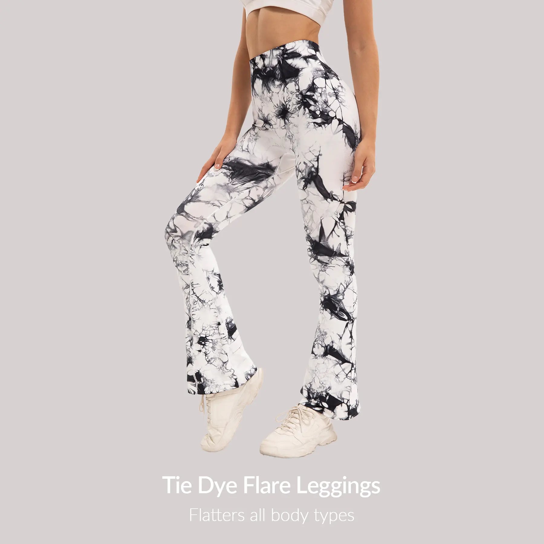 3 Pack Tie Dye Seamless Flare Yoga Pants - High Waisted Butt Lifting Bootcut Leggings, Stretch Non See through Workout Pants for Women, Casual & Gym Wear