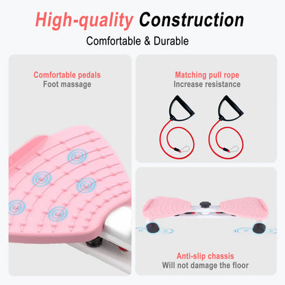 Women'S Portable Ab Board Waist Twist Machine, Core Workout Toner Exercise Equipment with Non-Slip Surface & Anti-Skid Base for Aerobic Training, 22X5X13In