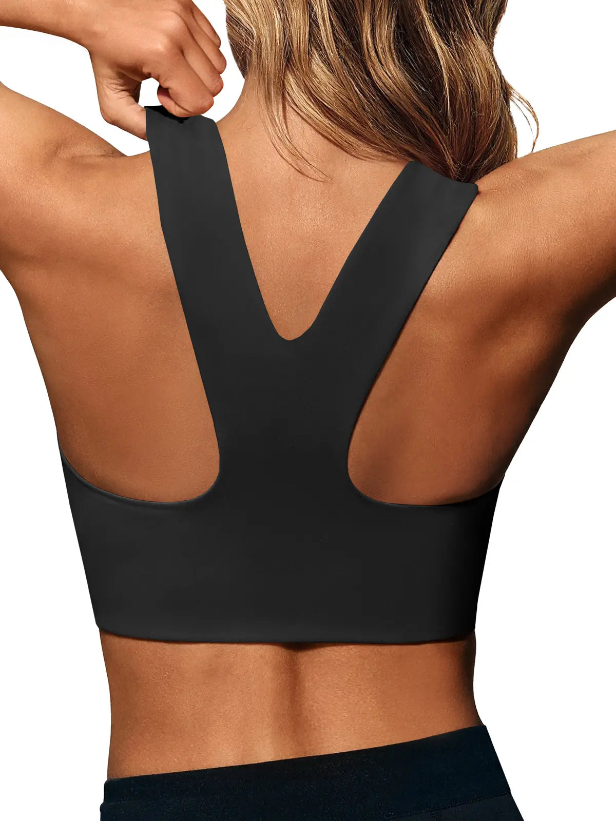 Aoysky Women'S Buttery Soft Square Neck Padded Supportive Seamless Longline Compression Sports Bra, Gym Yoga Activewear Crop Top for Yoga, Running Workouts