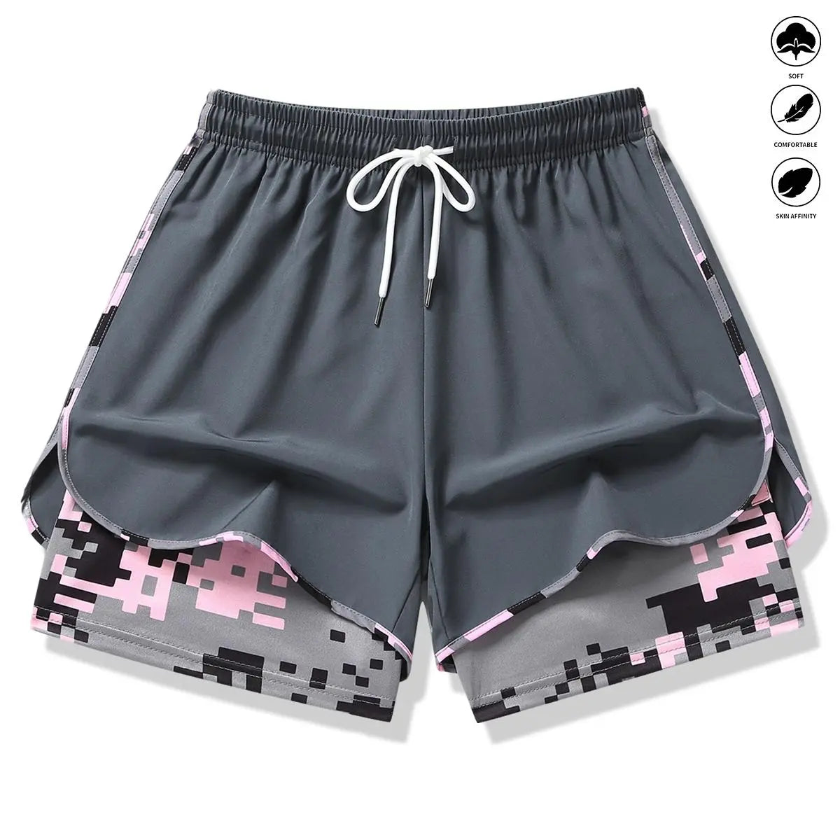 Women’S Casual Athletic Shorts with Built-In Liner, Drawstring, Elastic Waistband-Suitable for Outdoor Sports, Fitness, Running, and Casual Wear; Women’S Shorts, Athletic Shorts, Womenswear Outdoorfun