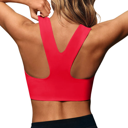 Aoysky Women'S Buttery Soft Square Neck Padded Supportive Seamless Longline Compression Sports Bra, Gym Yoga Activewear Crop Top for Yoga, Running Workouts