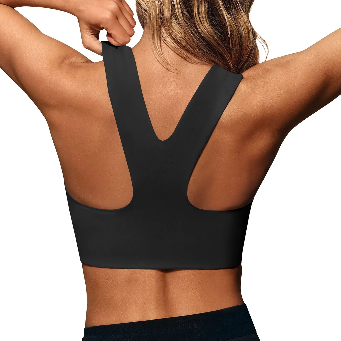 Aoysky Women'S Buttery Soft Square Neck Padded Supportive Seamless Longline Compression Sports Bra, Gym Yoga Activewear Crop Top for Yoga, Running Workouts