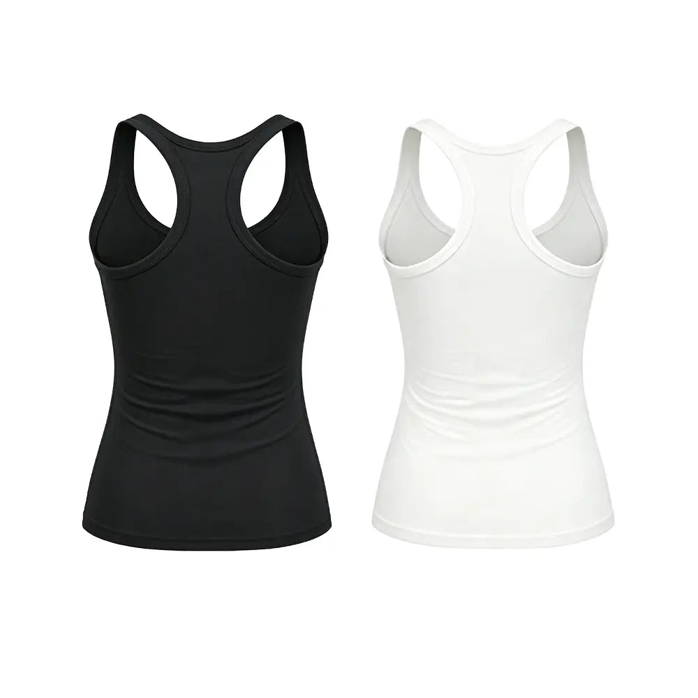 Esselegance Ribbed Workout Tank Tops for Women with Built in Bra Tight Racerback Scoop Sports Tank Neck Athletic Top for Summer and All Seasons Womenswear Bras