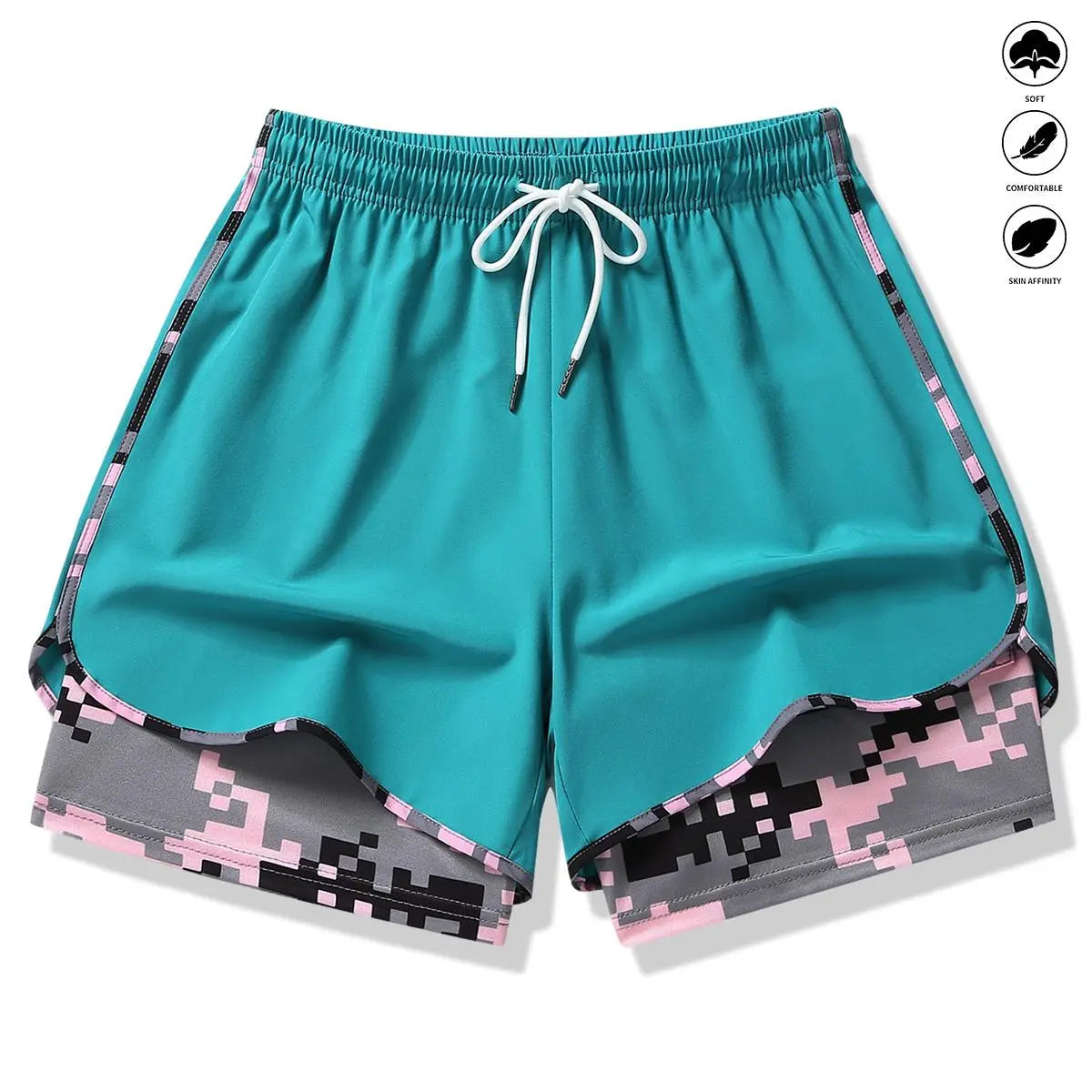 Women’S Casual Athletic Shorts with Built-In Liner, Drawstring, Elastic Waistband-Suitable for Outdoor Sports, Fitness, Running, and Casual Wear; Women’S Shorts, Athletic Shorts, Womenswear Outdoorfun