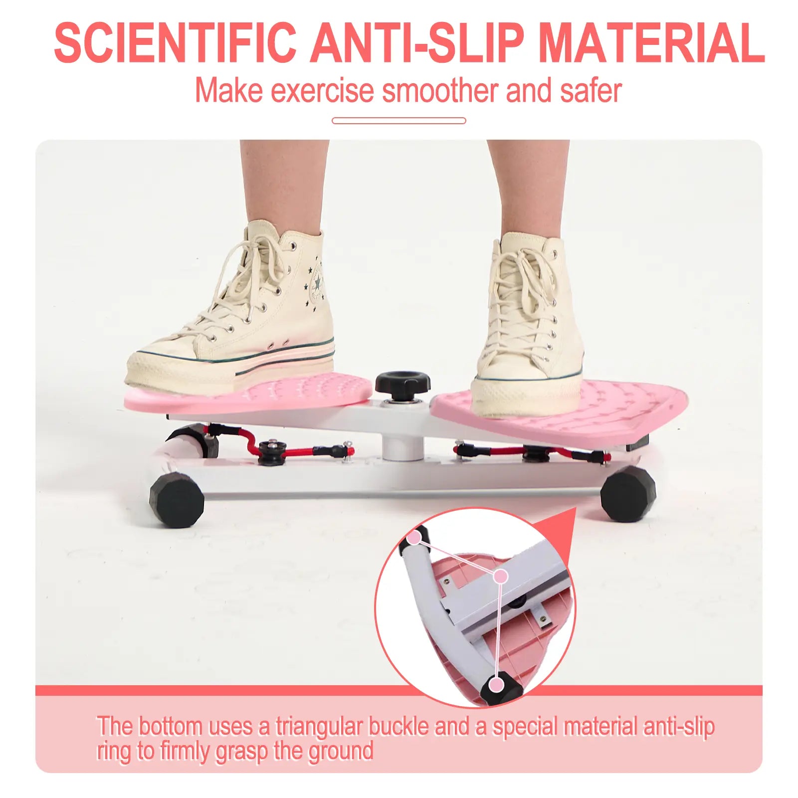Women'S Portable Ab Board Waist Twist Machine, Core Workout Toner Exercise Equipment with Non-Slip Surface & Anti-Skid Base for Aerobic Training, 22X5X13In