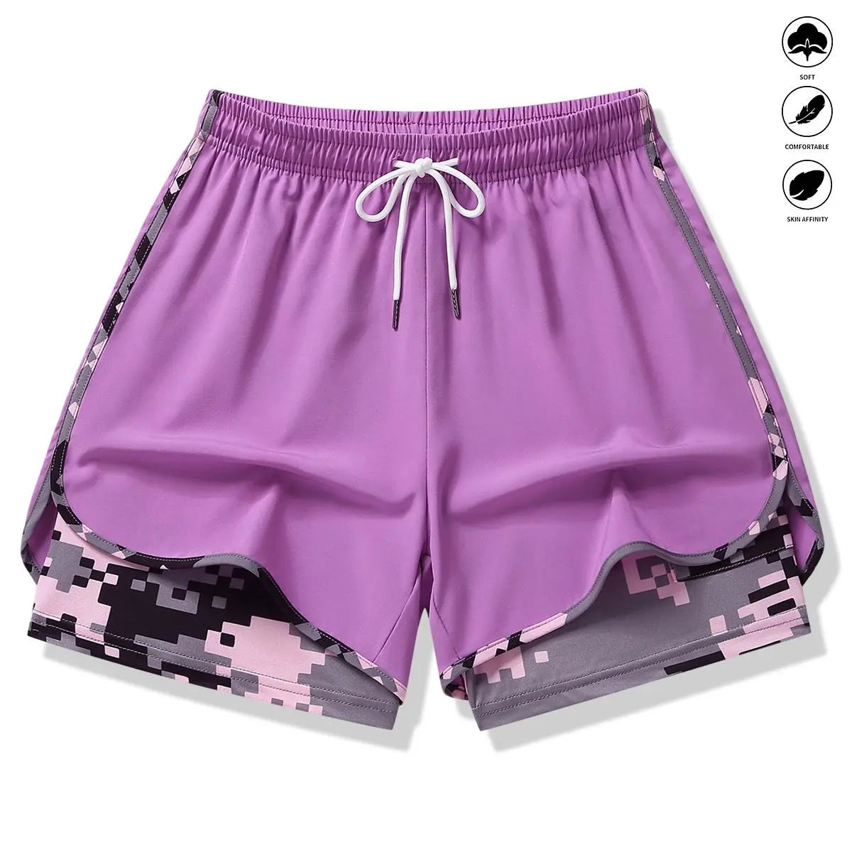 Women’S Casual Athletic Shorts with Built-In Liner, Drawstring, Elastic Waistband-Suitable for Outdoor Sports, Fitness, Running, and Casual Wear; Women’S Shorts, Athletic Shorts, Womenswear Outdoorfun