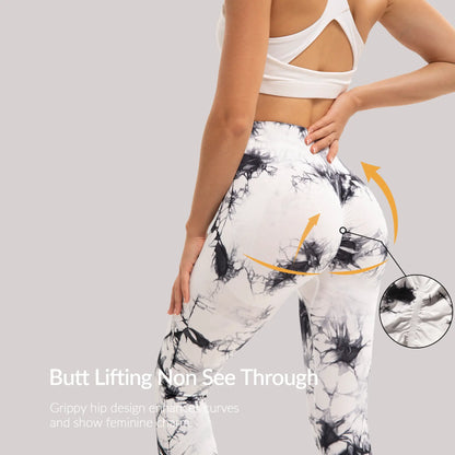 3 Pack Tie Dye Seamless Flare Yoga Pants - High Waisted Butt Lifting Bootcut Leggings, Stretch Non See through Workout Pants for Women, Casual & Gym Wear