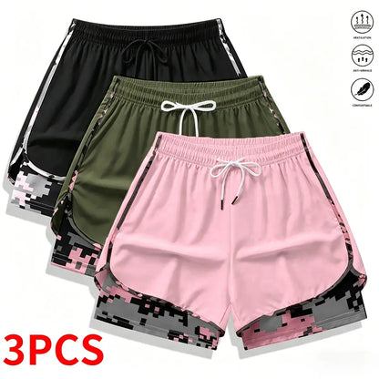 Women’S Casual Athletic Shorts with Built-In Liner, Drawstring, Elastic Waistband-Suitable for Outdoor Sports, Fitness, Running, and Casual Wear; Women’S Shorts, Athletic Shorts, Womenswear Outdoorfun