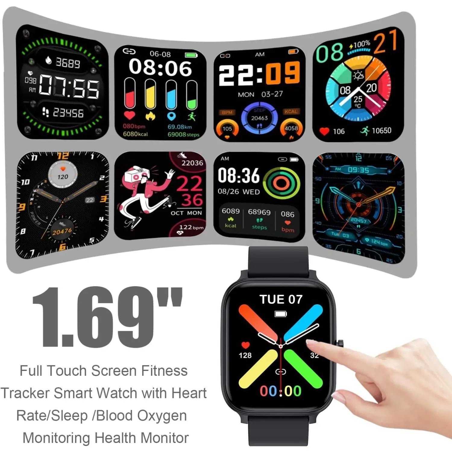 Smart Watch for Men & Women, 1.83" Touch Screen Bluetooth Watch with Notifications & Daily Activity Tracking, Comfortable Strap, Compatible with Iphone & Android
