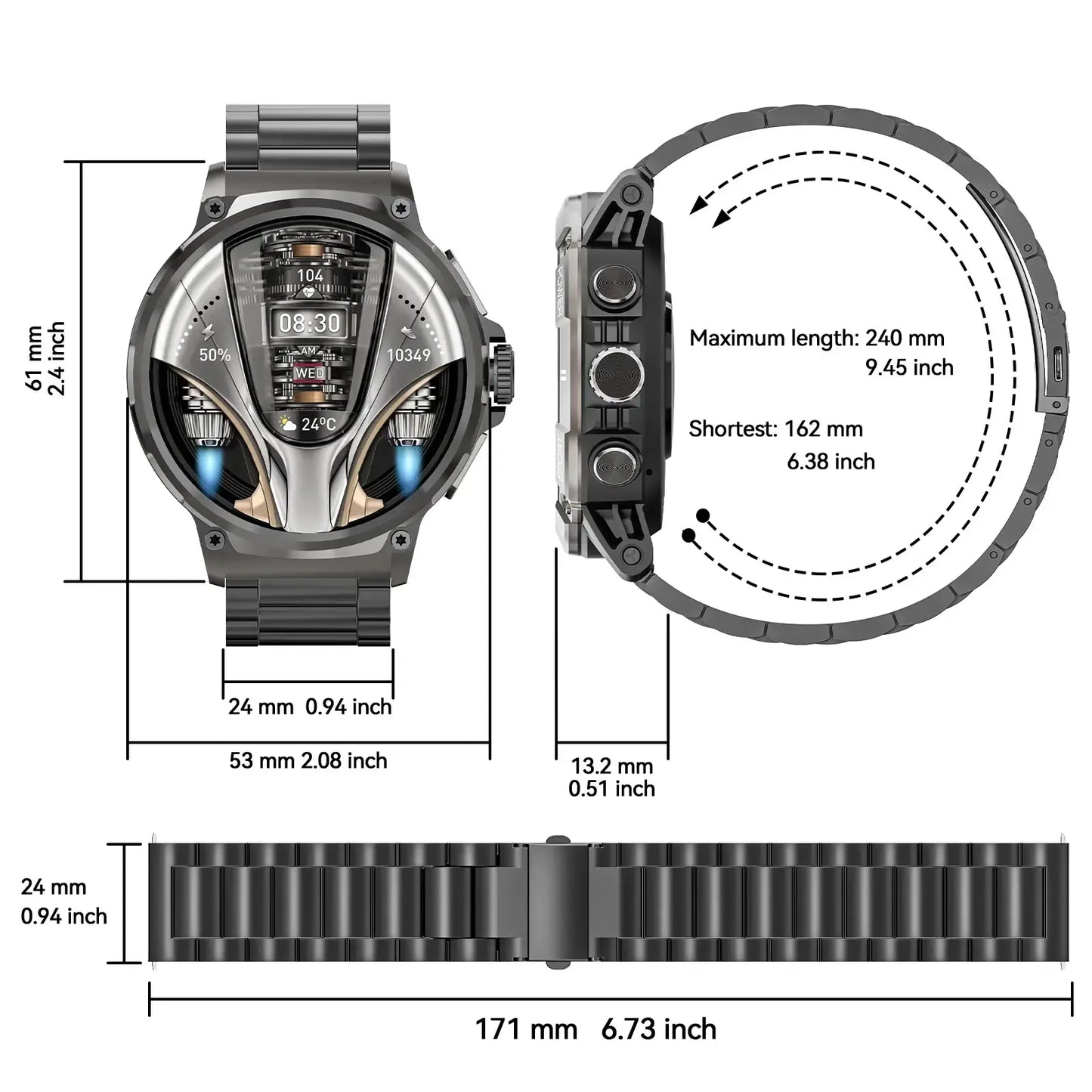 Multifunctional Smart Watch, Smartwatch with Calls, Fashion Digital Watch with Answer/Make Calls & 100+ Sport Modes, Waterproof Sports Watch for Women & Men